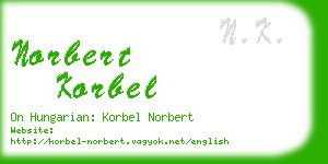 norbert korbel business card
